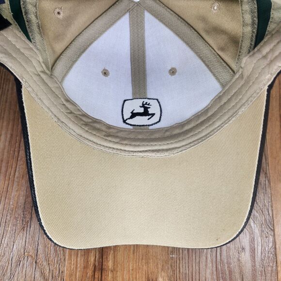 John Deere "Nothing Runs Like A Deere" Strapback Hat Cap Canvas Farmer Tractor - Picture 8 of 11